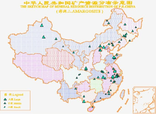 膨润土资源分布示意图